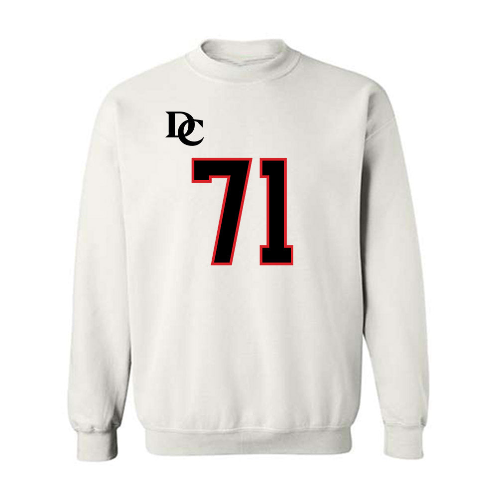 Davidson - NCAA Football : Cole Smith - White Replica Shersey Crewneck Sweatshirt-0