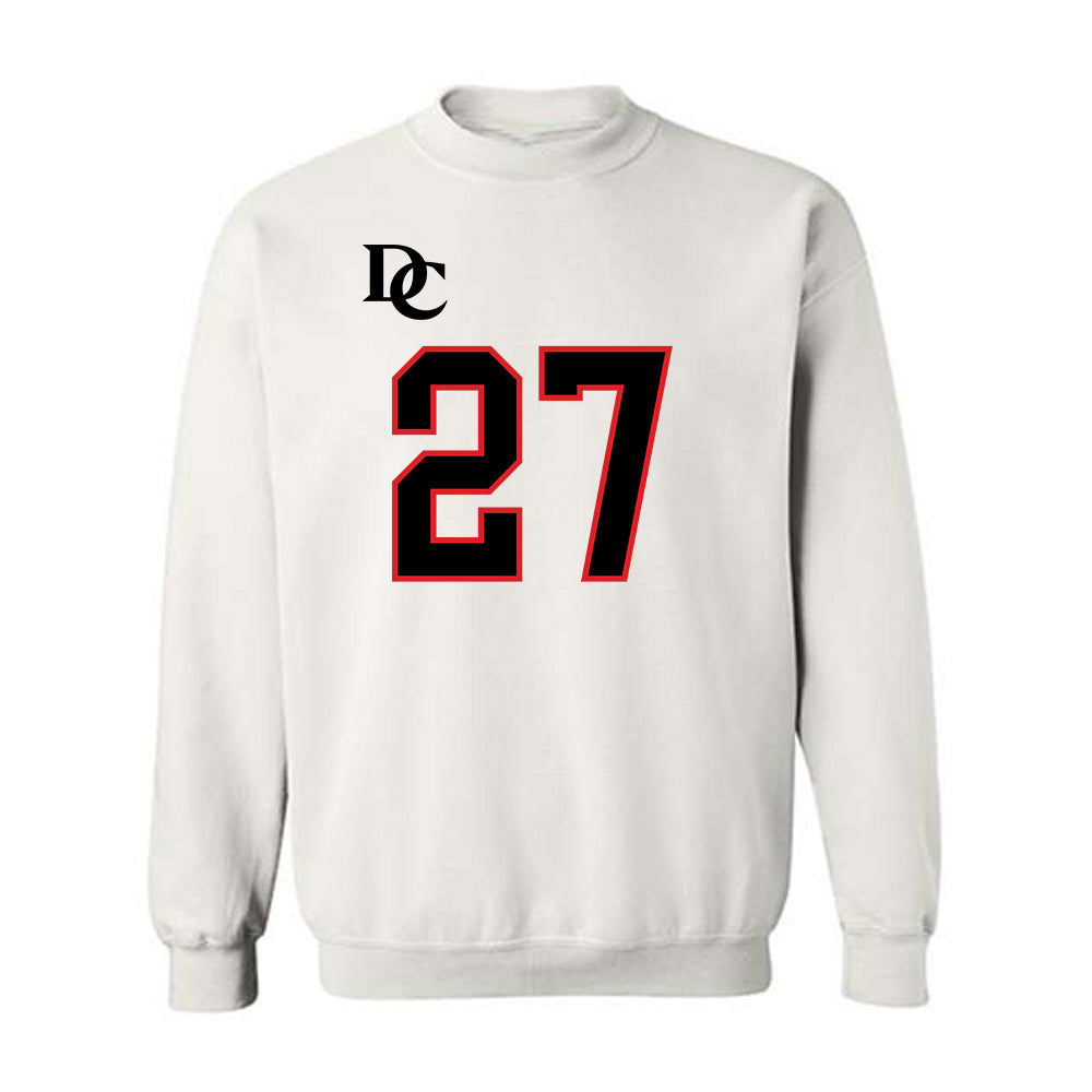 Davidson - NCAA Football : Revis McClairen - White Replica Shersey Crewneck Sweatshirt-0