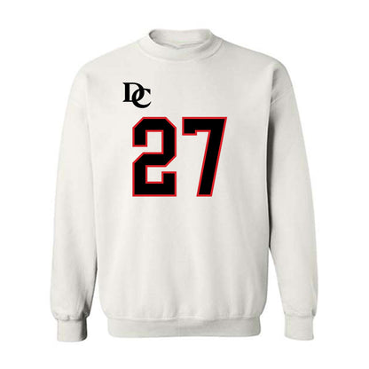 Davidson - NCAA Football : Revis McClairen - White Replica Shersey Crewneck Sweatshirt-0