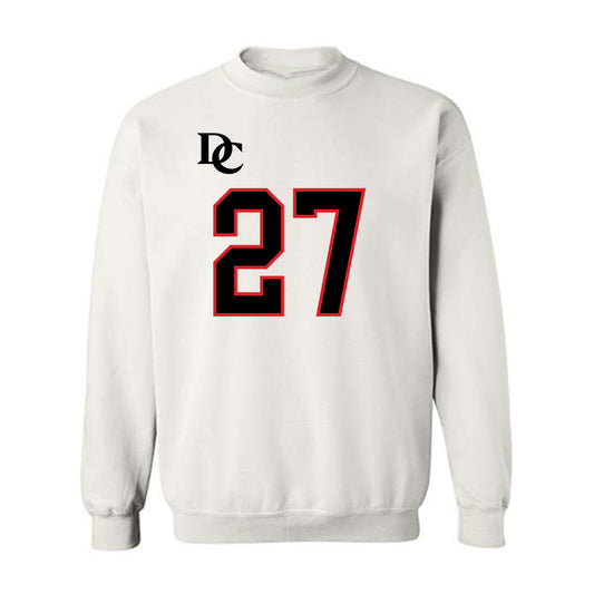 Davidson - NCAA Football : Revis McClairen - White Replica Shersey Crewneck Sweatshirt-0