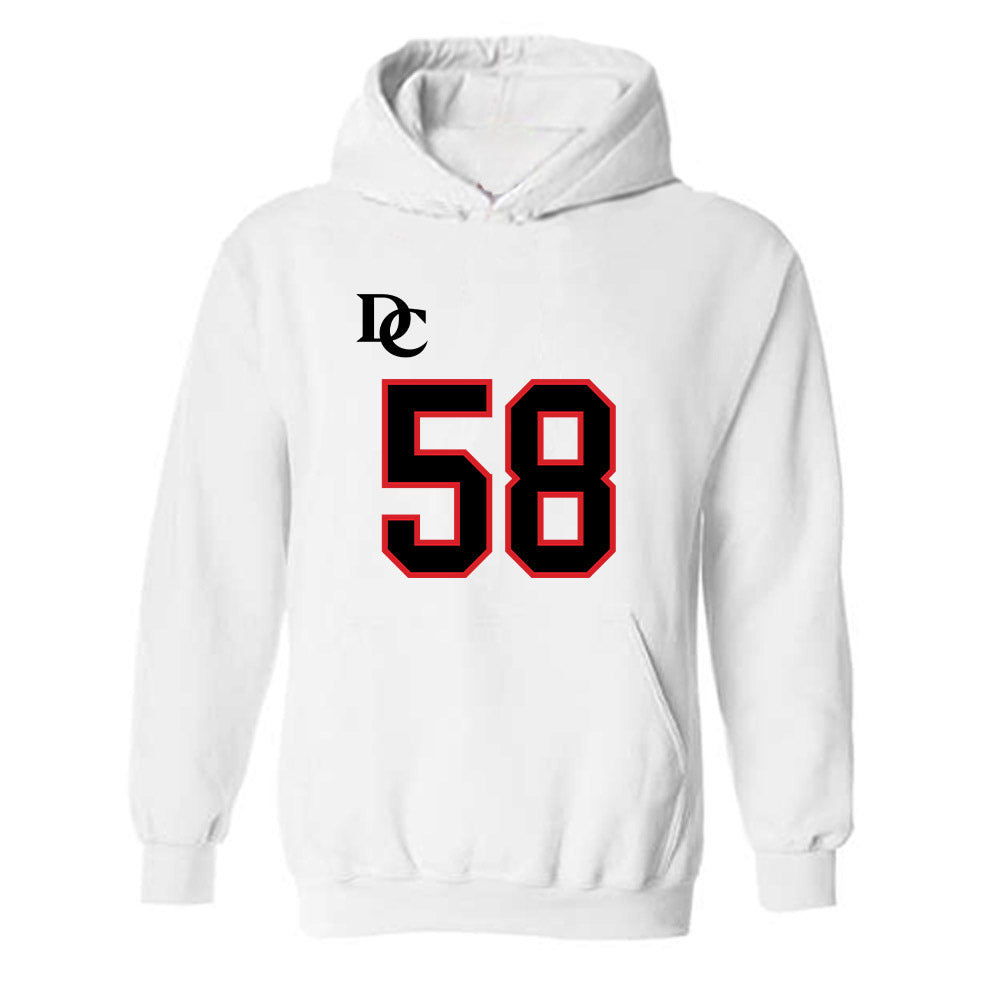 Davidson - NCAA Football : Lincoln Wilmore - White Replica Shersey Hooded Sweatshirt-0