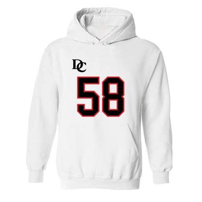 Davidson - NCAA Football : Lincoln Wilmore - White Replica Shersey Hooded Sweatshirt-0