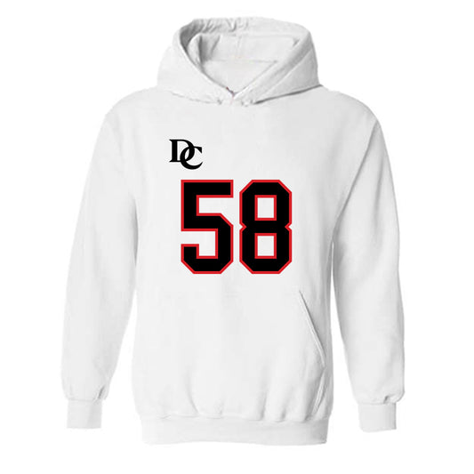 Davidson - NCAA Football : Lincoln Wilmore - White Replica Shersey Hooded Sweatshirt-0