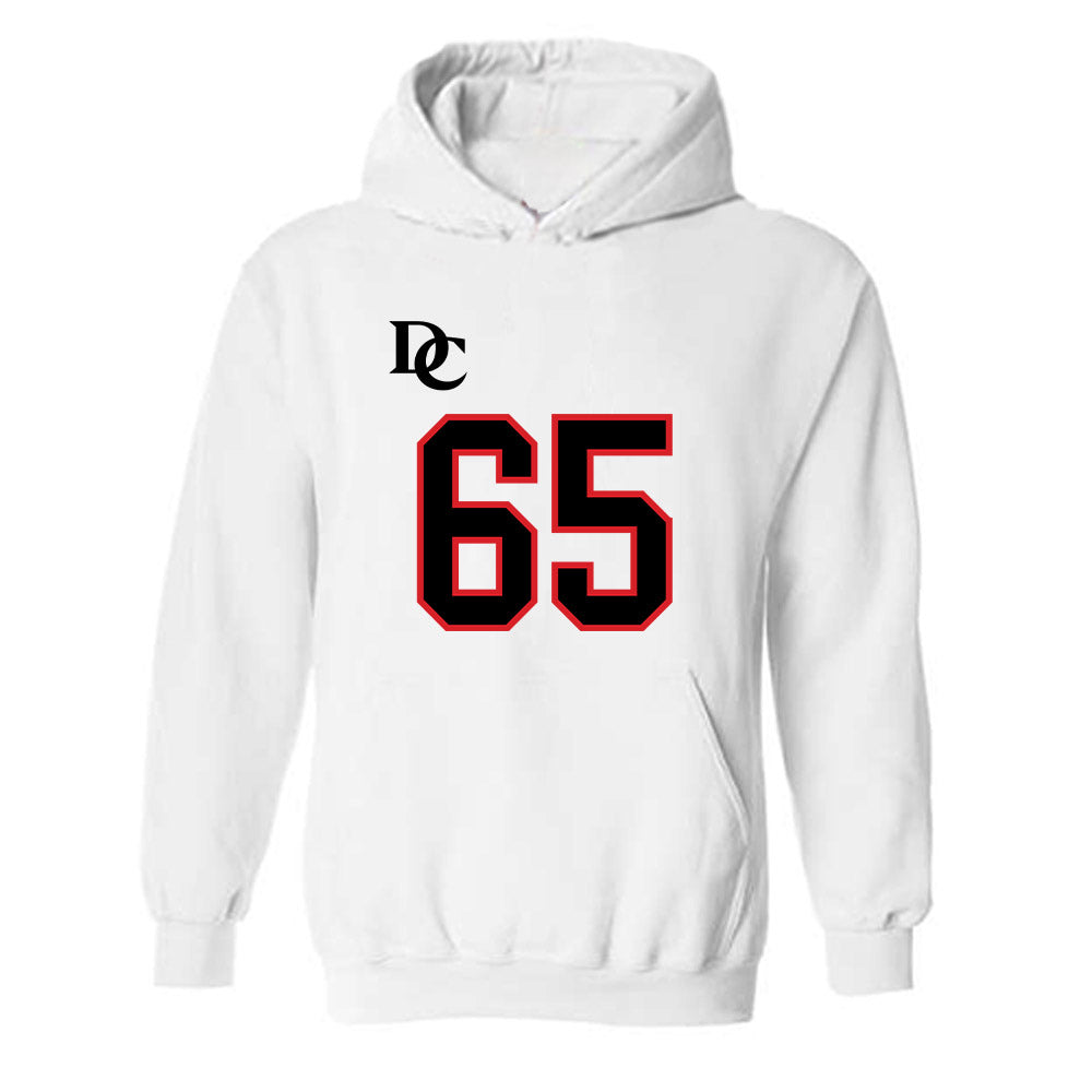 Davidson - NCAA Football : Russell Hutchens - White Replica Shersey Hooded Sweatshirt-0