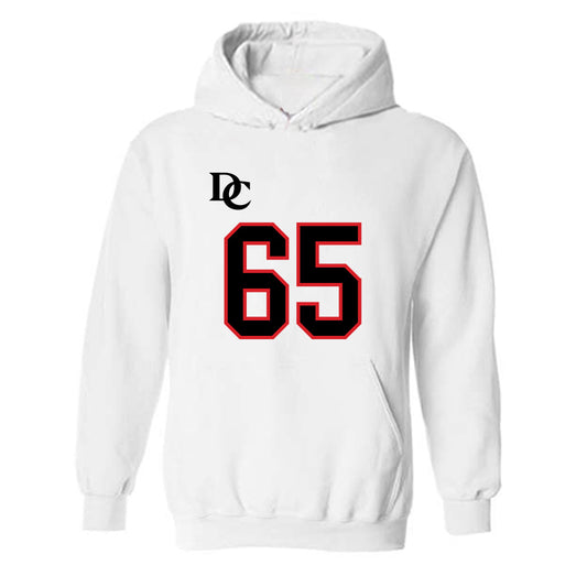 Davidson - NCAA Football : Russell Hutchens - White Replica Shersey Hooded Sweatshirt-0