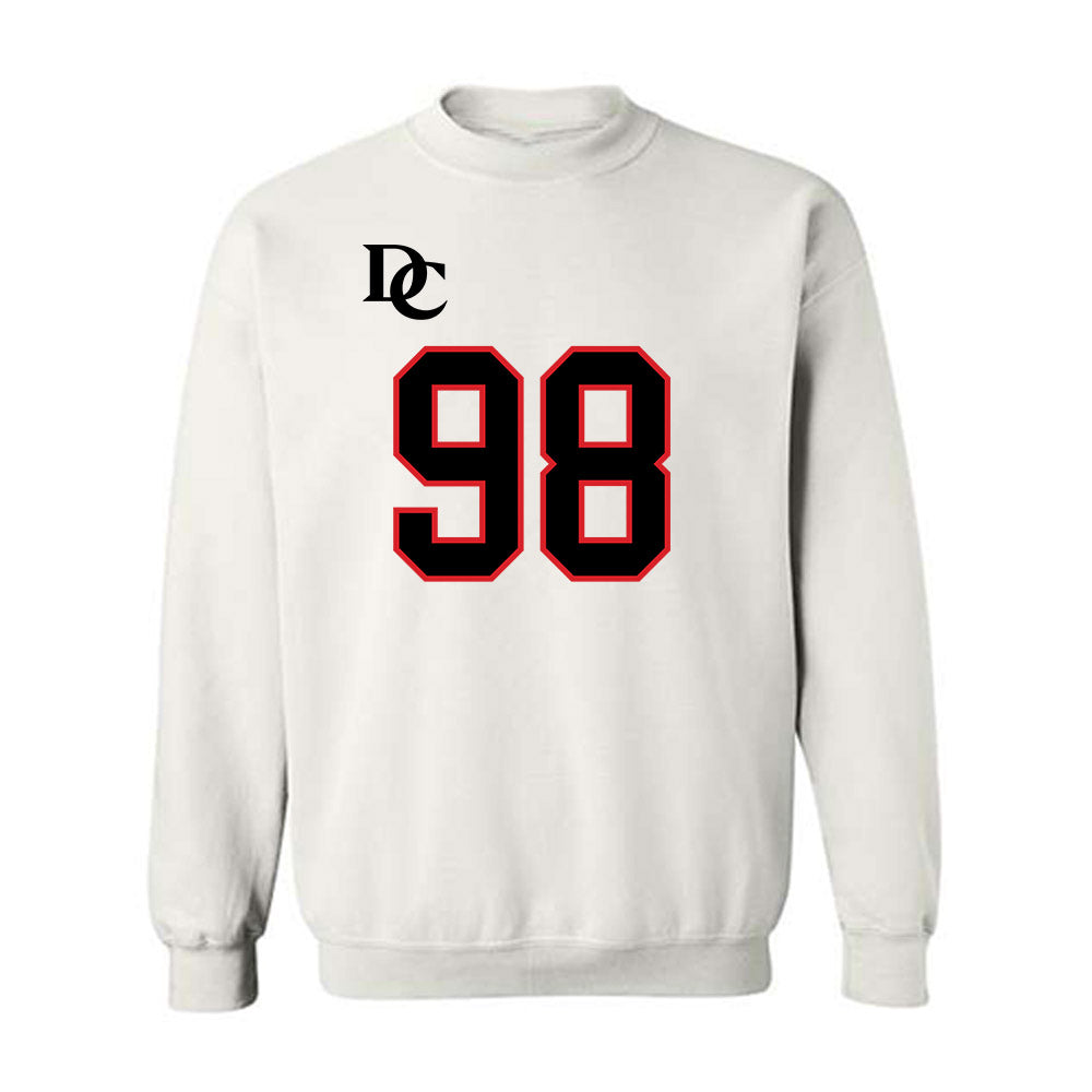Davidson - NCAA Football : Jeramy Stith - White Replica Shersey Crewneck Sweatshirt-0