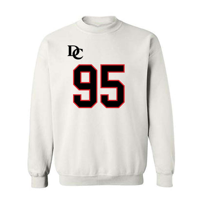 Davidson - NCAA Football : Liam McMann - White Replica Shersey Crewneck Sweatshirt-0