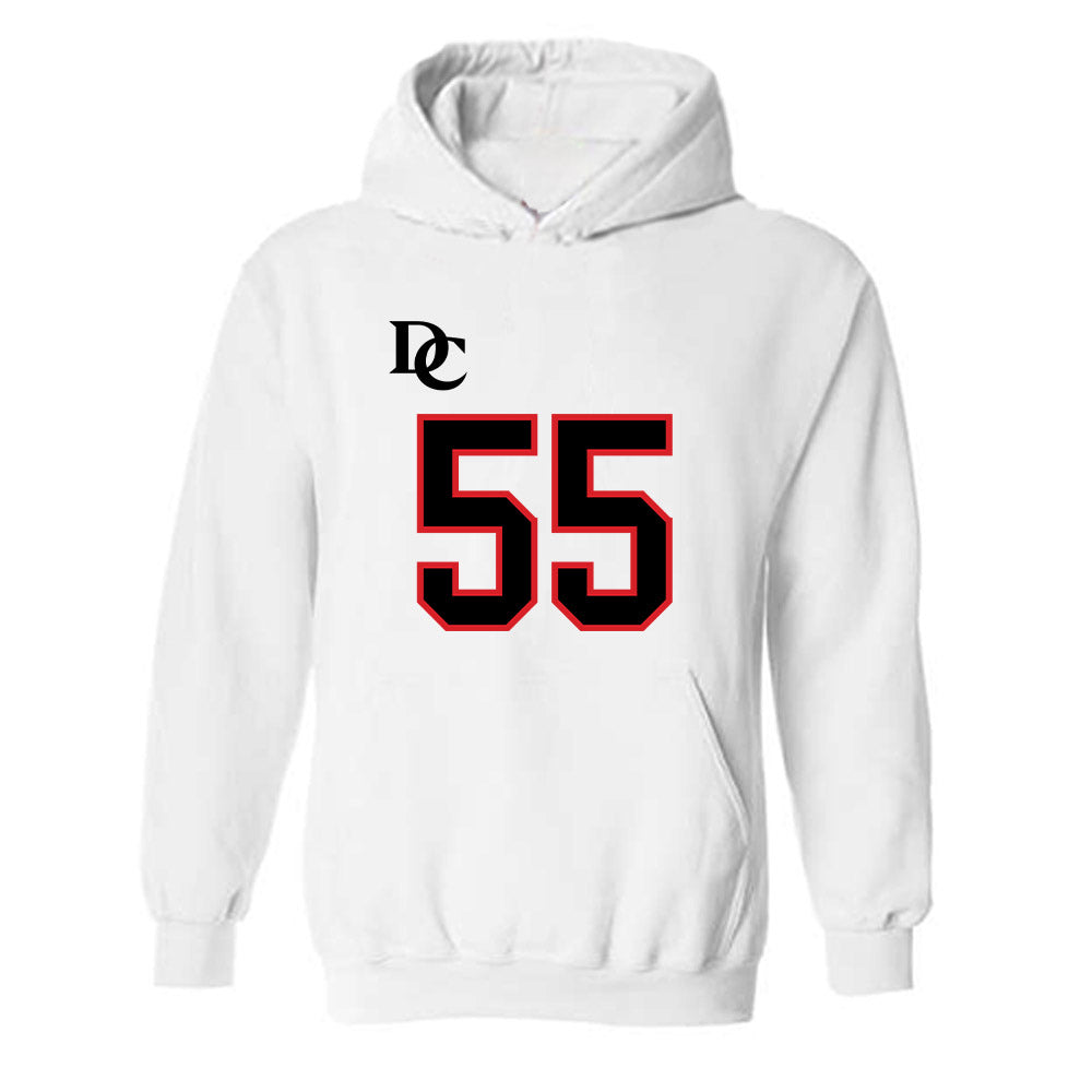 Davidson - NCAA Football : Parker Nichols - White Replica Shersey Hooded Sweatshirt-0