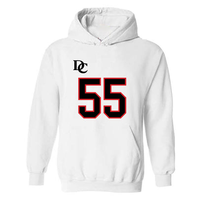 Davidson - NCAA Football : Parker Nichols - White Replica Shersey Hooded Sweatshirt-0