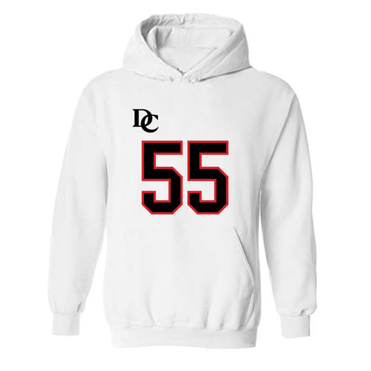 Davidson - NCAA Football : Parker Nichols - White Replica Shersey Hooded Sweatshirt-0