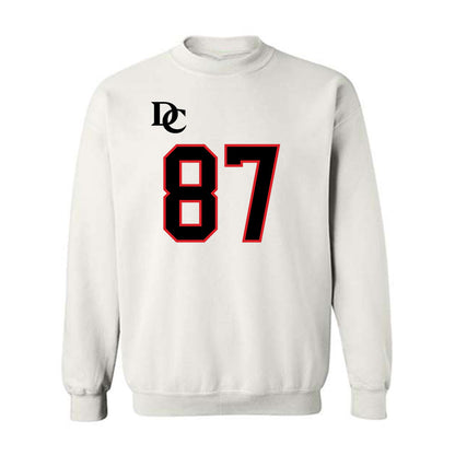 Davidson - NCAA Football : Cal Neubauer - White Replica Shersey Crewneck Sweatshirt-0