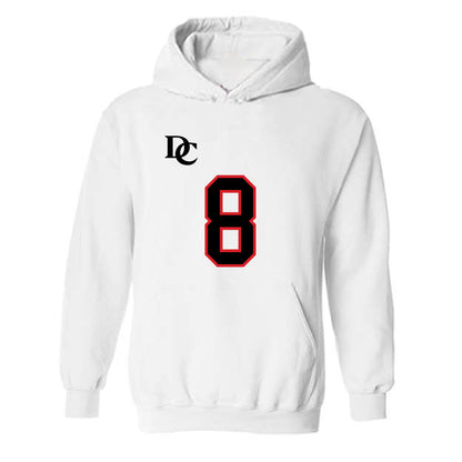 Davidson - NCAA Football : Hayden Bender - White Replica Shersey Hooded Sweatshirt-0