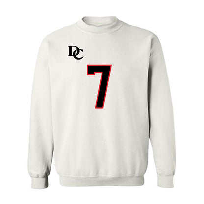 Davidson - NCAA Football : Jim Franklin - White Replica Shersey Crewneck Sweatshirt-0