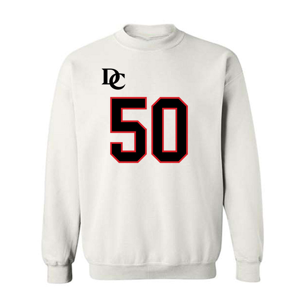 Davidson - NCAA Football : Carson Coffman - White Replica Shersey Crewneck Sweatshirt-0