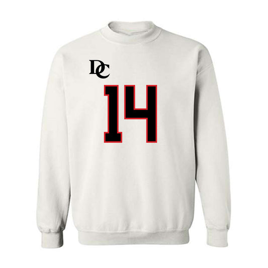Davidson - NCAA Football : Isaiah Sepand - White Replica Shersey Crewneck Sweatshirt