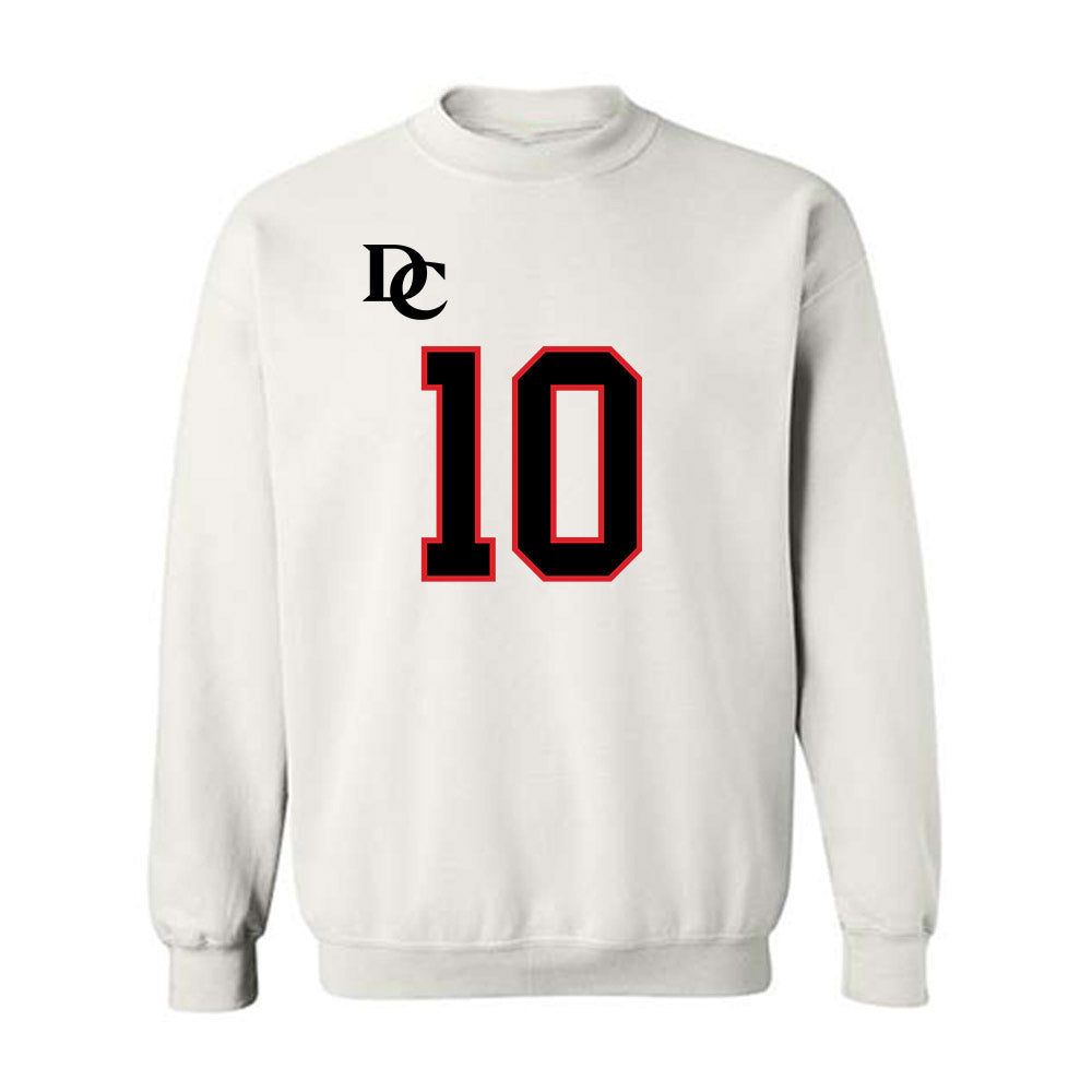 Davidson - NCAA Football : Gavin Brandwood - White Replica Shersey Crewneck Sweatshirt-0