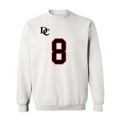 Davidson - NCAA Football : Hayden Bender - White Replica Shersey Crewneck Sweatshirt-0