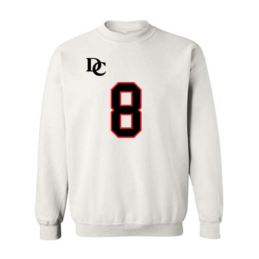 Davidson - NCAA Football : Hayden Bender - White Replica Shersey Crewneck Sweatshirt-0