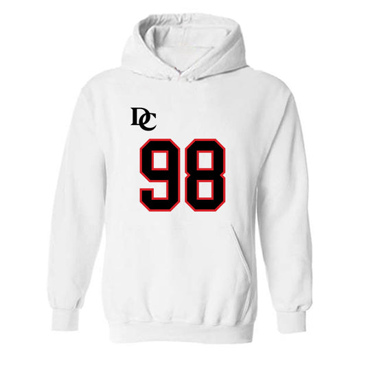 Davidson - NCAA Football : Jeramy Stith - White Replica Shersey Hooded Sweatshirt-0