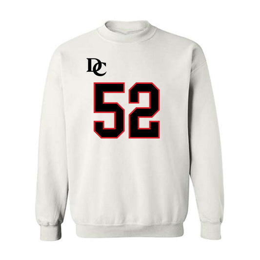 Davidson - NCAA Football : Vincenzo Verdi - White Replica Shersey Crewneck Sweatshirt-0