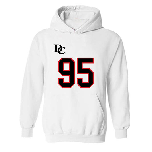 Davidson - NCAA Football : Liam McMann - White Replica Shersey Hooded Sweatshirt-0