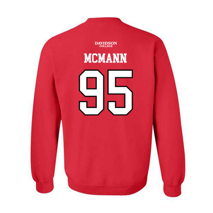 Davidson - NCAA Football : Liam McMann - Orange Crewneck Sweatshirt-1