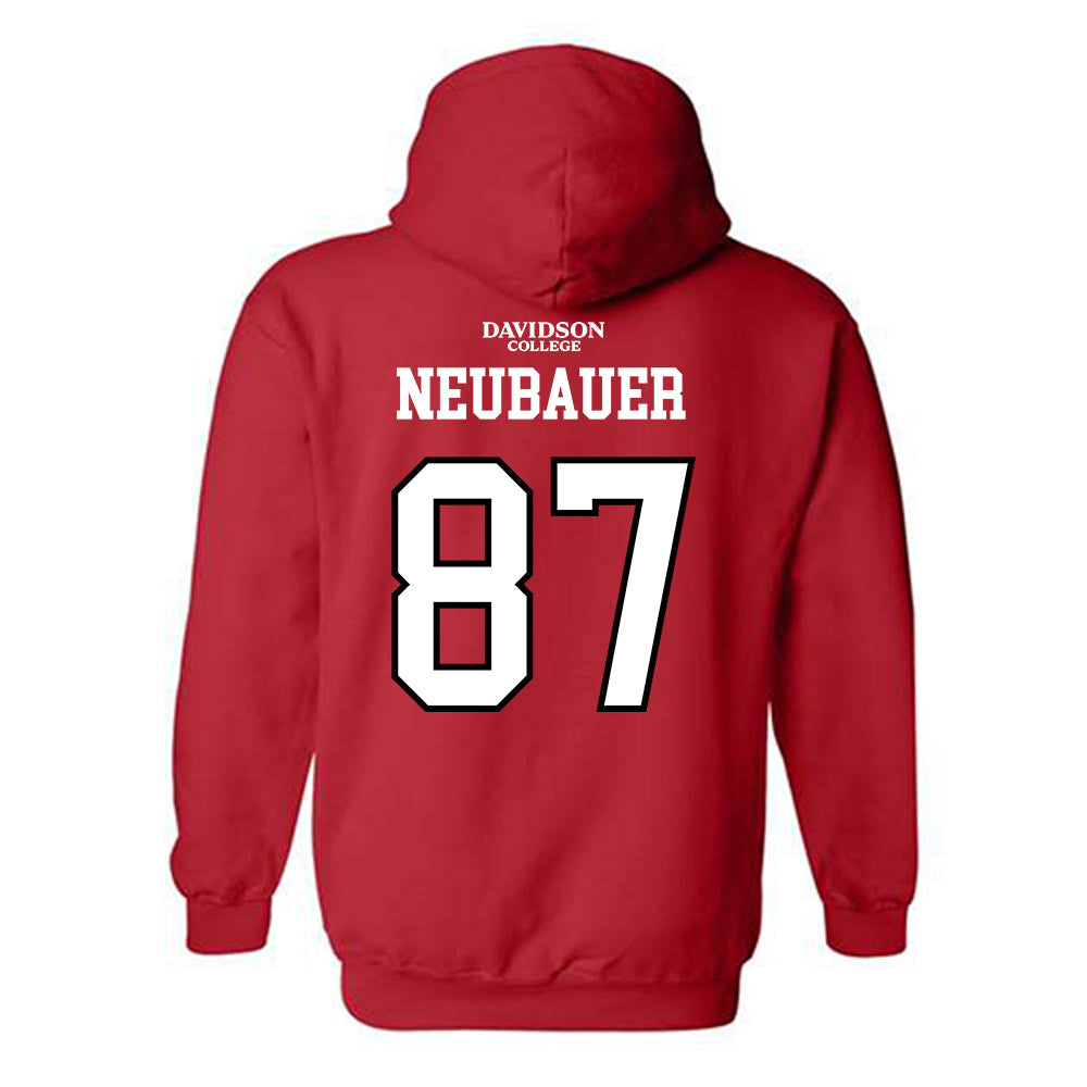 Davidson - NCAA Football : Cal Neubauer - Orange Hooded Sweatshirt-1