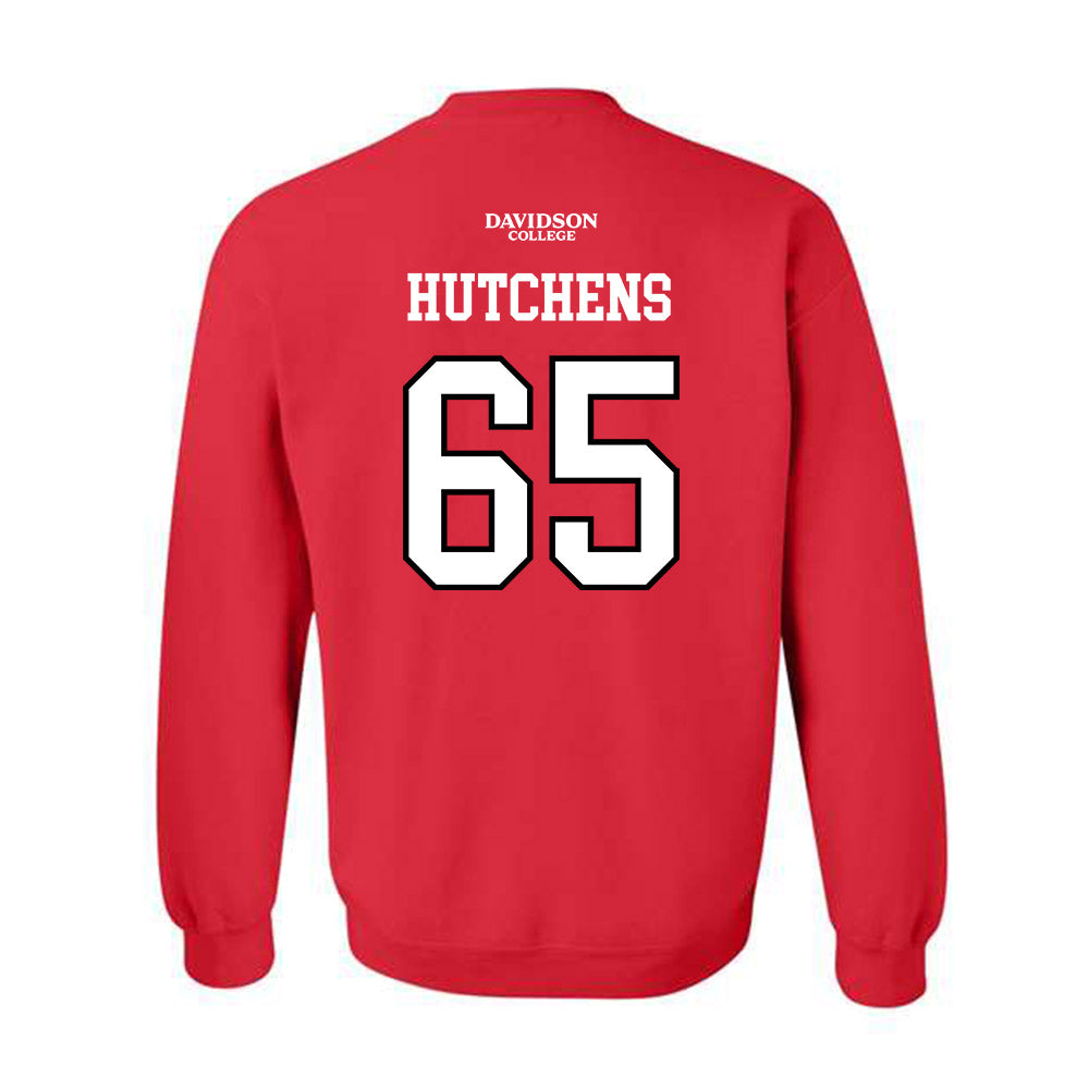 Davidson - NCAA Football : Russell Hutchens - Orange Crewneck Sweatshirt-1