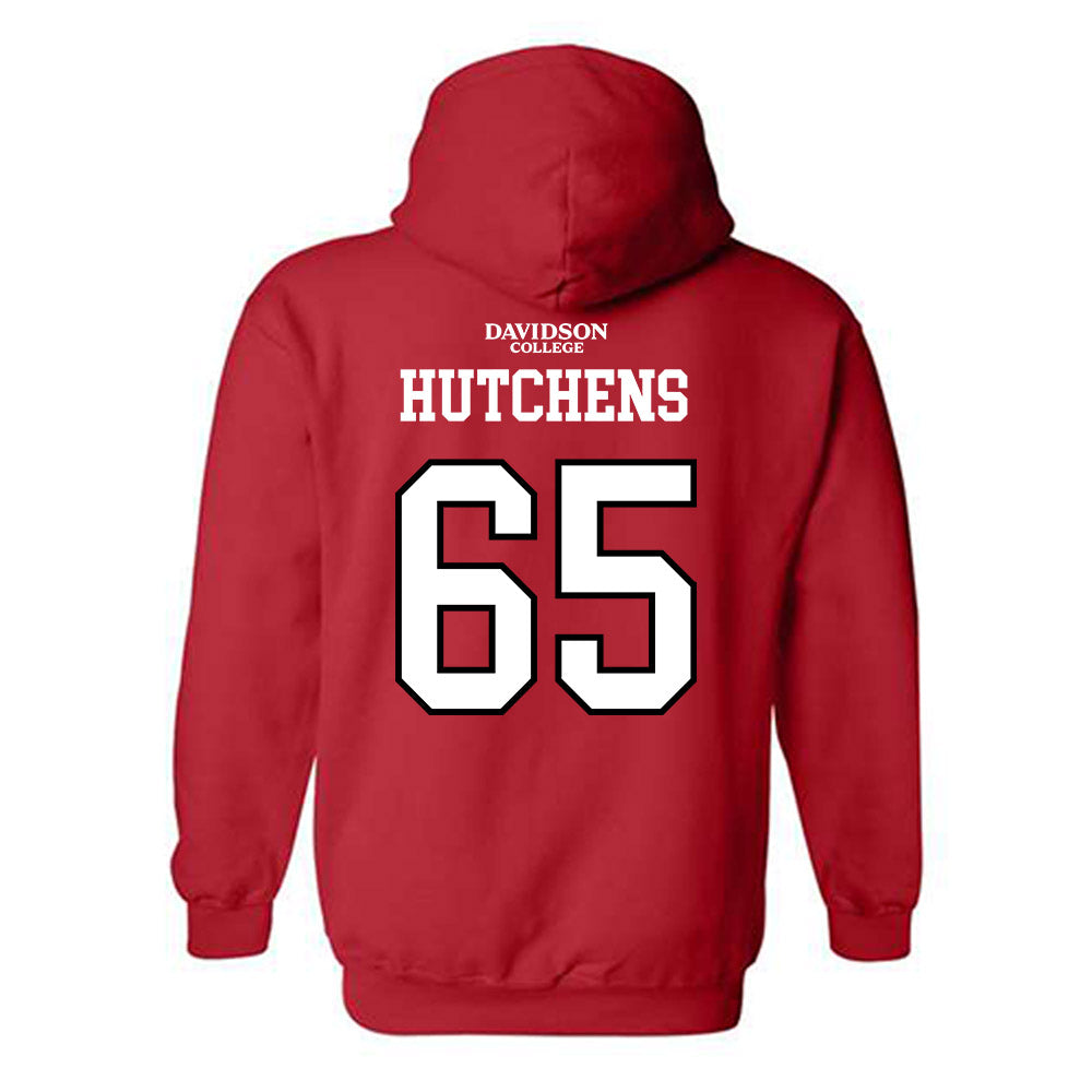 Davidson - NCAA Football : Russell Hutchens - Orange Hooded Sweatshirt-1