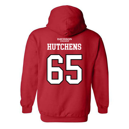 Davidson - NCAA Football : Russell Hutchens - Orange Hooded Sweatshirt-1
