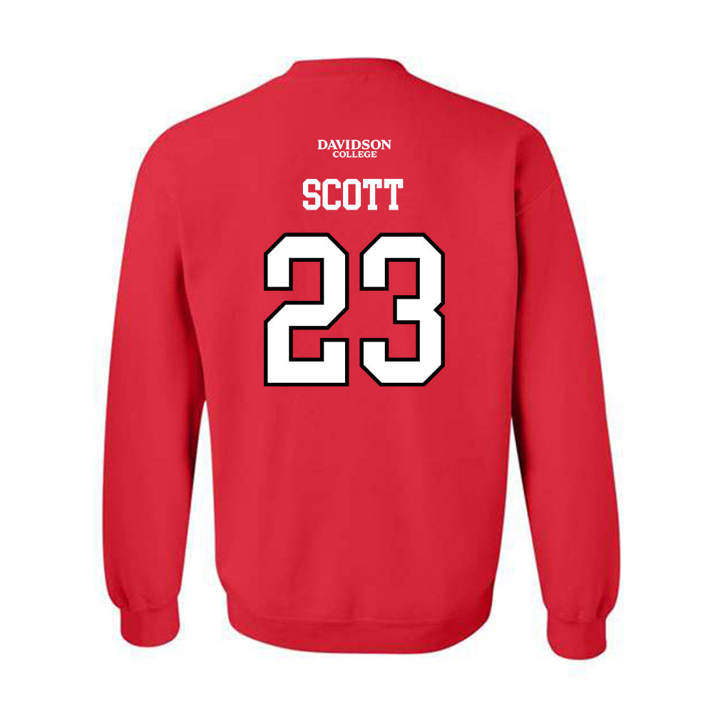 Davidson - NCAA Football : Nakoma Scott - Orange Crewneck Sweatshirt-1