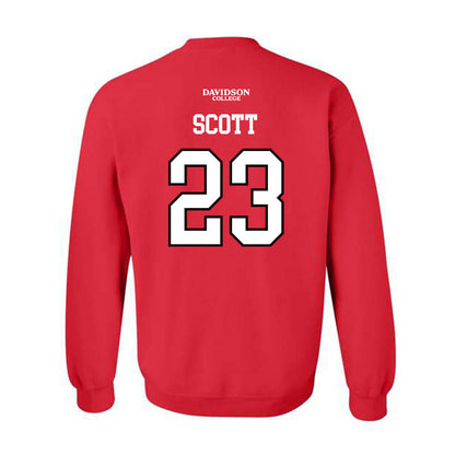 Davidson - NCAA Football : Nakoma Scott - Orange Crewneck Sweatshirt-1