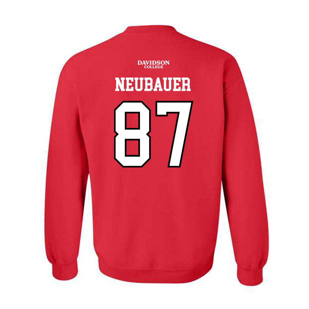 Davidson - NCAA Football : Cal Neubauer - Orange Crewneck Sweatshirt-1