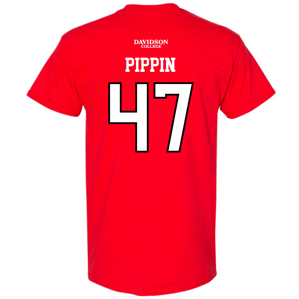 Davidson - NCAA Football : Nash Pippin - Orange T-Shirt-1