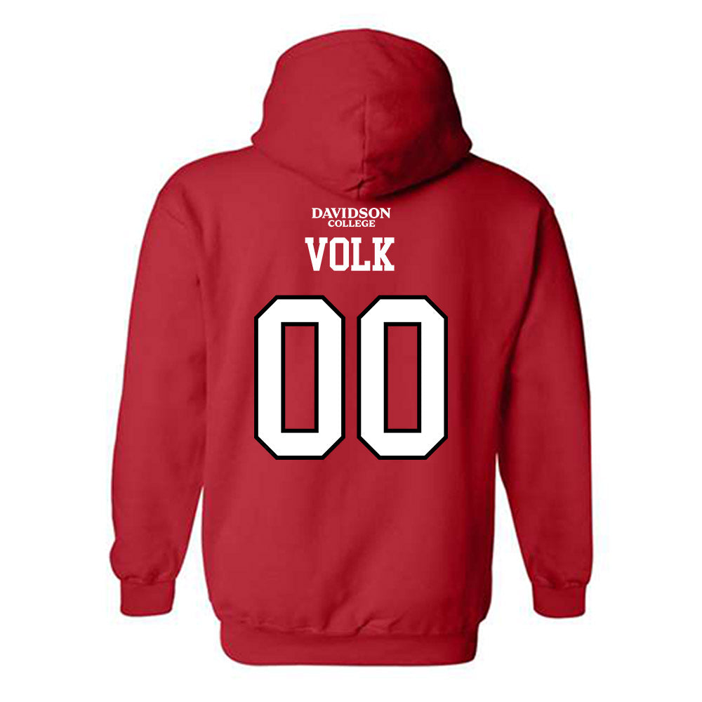 Davidson - NCAA Football : Will Volk - Orange Hooded Sweatshirt-1
