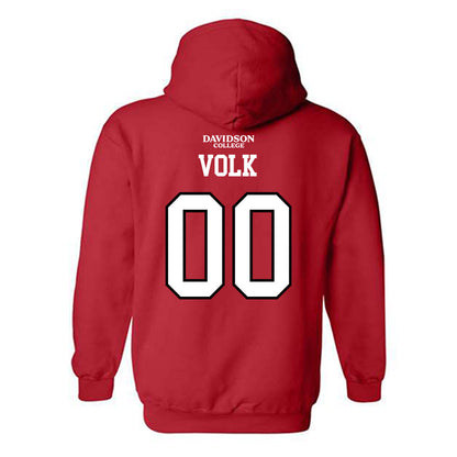 Davidson - NCAA Football : Will Volk - Orange Hooded Sweatshirt-1