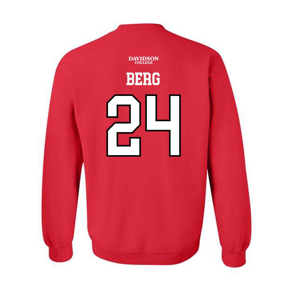 Davidson - NCAA Football : Brodey Berg - Orange Crewneck Sweatshirt-1