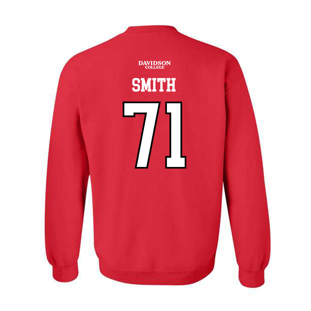 Davidson - NCAA Football : Cole Smith - Orange Crewneck Sweatshirt-1