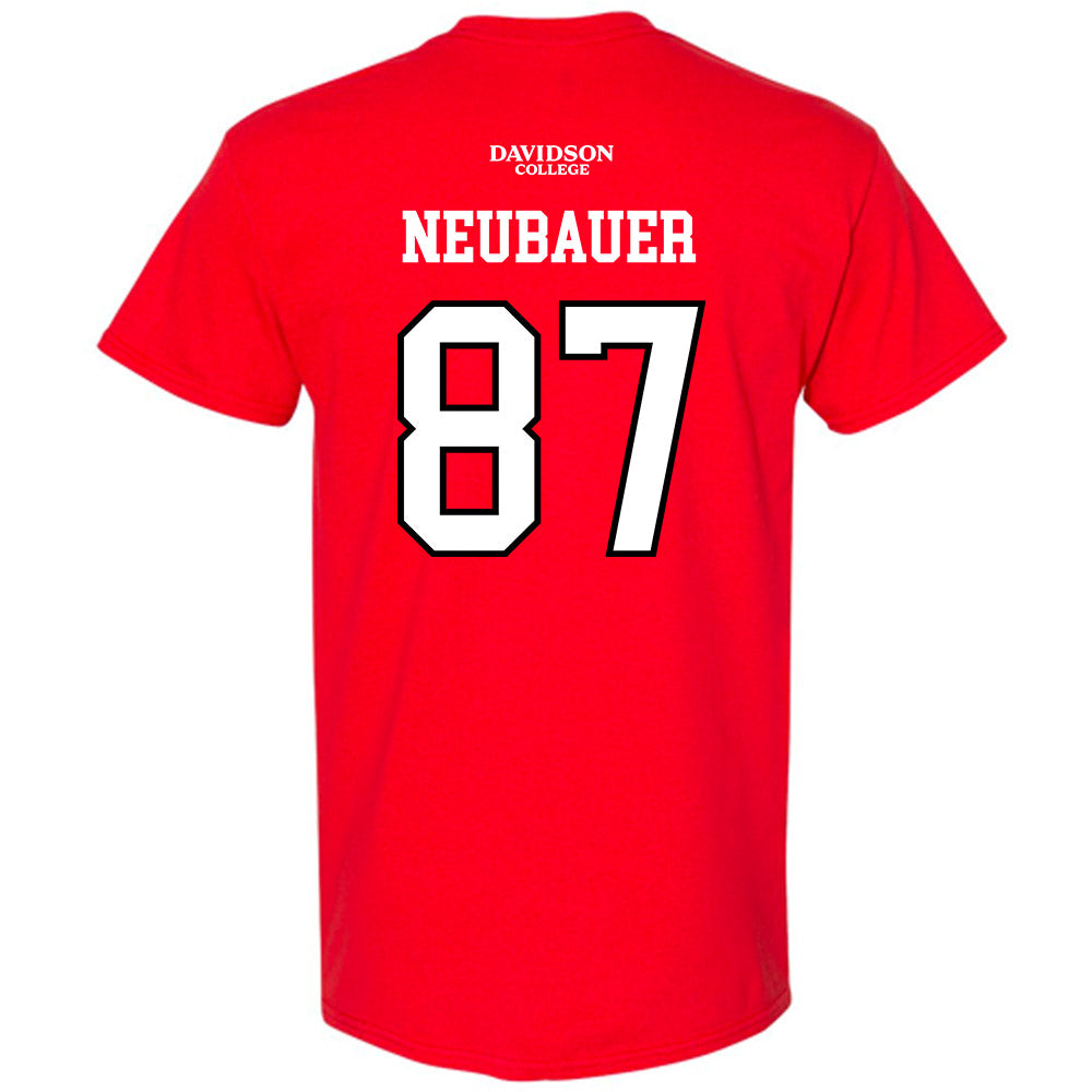 Davidson - NCAA Football : Cal Neubauer - Orange T-Shirt-1