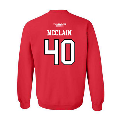 Davidson - NCAA Football : Carius McClain - Orange Crewneck Sweatshirt