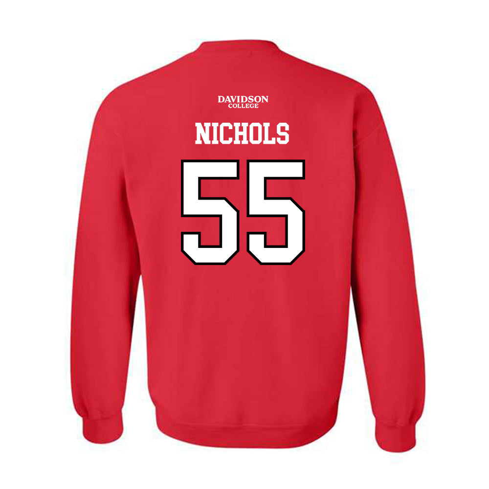 Davidson - NCAA Football : Parker Nichols - Orange Crewneck Sweatshirt-1