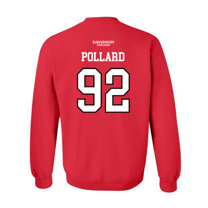 Davidson - NCAA Football : Zavier Pollard - Orange Crewneck Sweatshirt-1