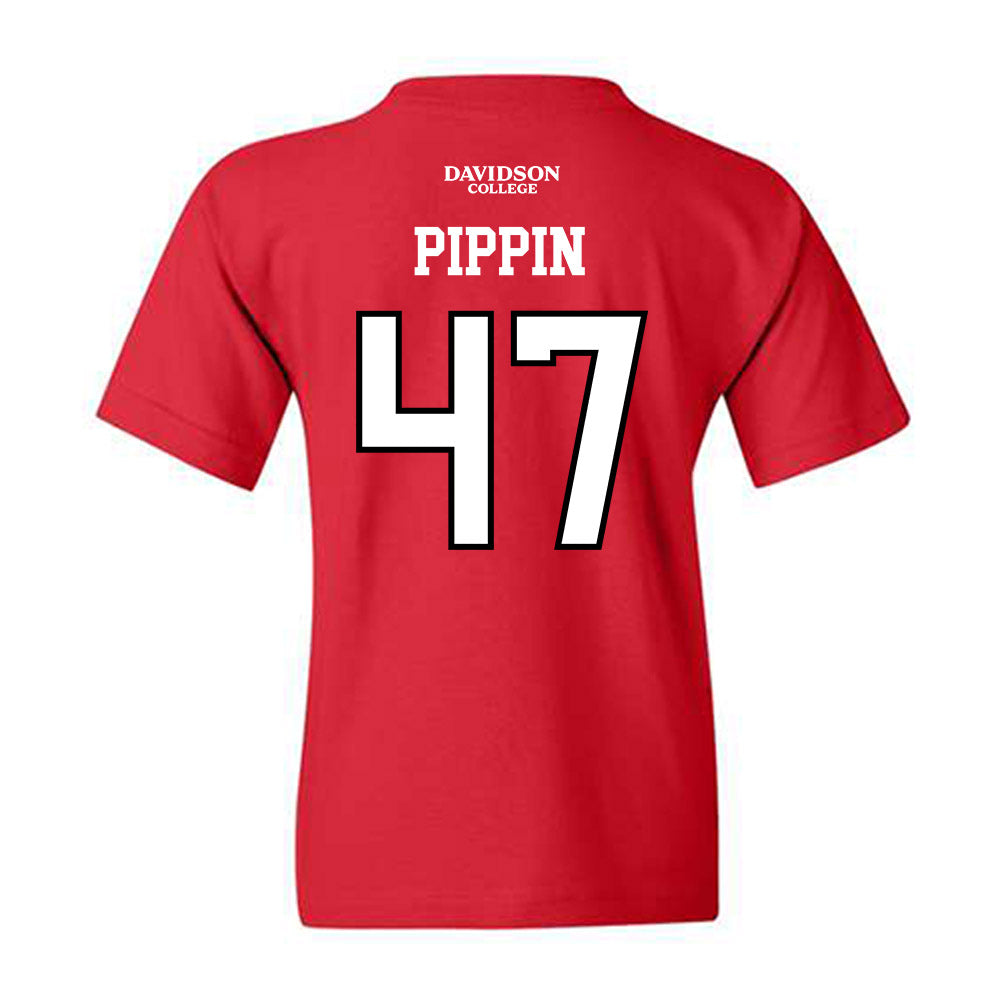 Davidson - NCAA Football : Nash Pippin - Orange Youth T-Shirt-1