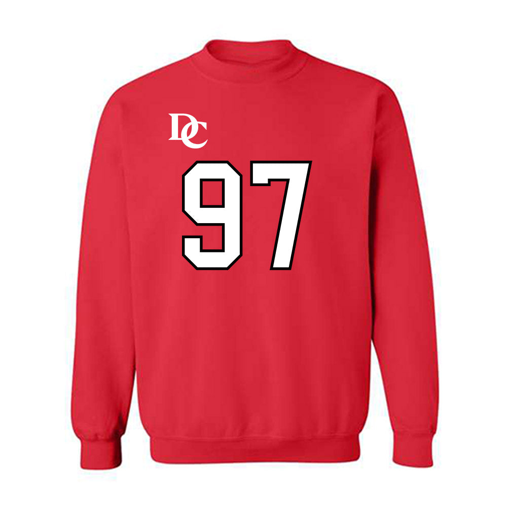 Davidson - NCAA Football : Liam McMann - Orange Crewneck Sweatshirt-0