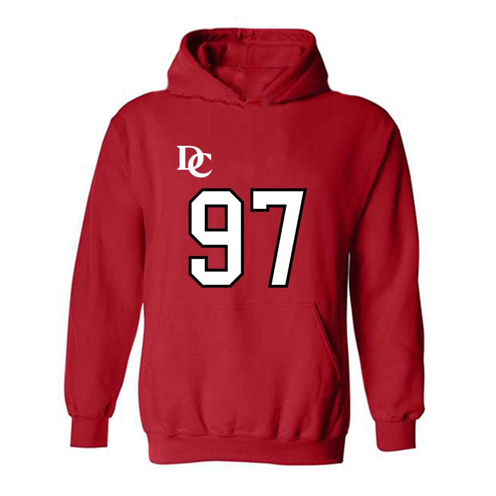 Davidson - NCAA Football : Liam McMann - Orange Hooded Sweatshirt-0