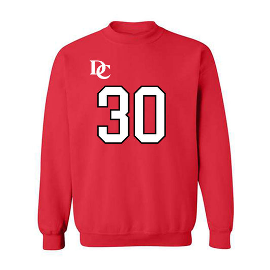 Davidson - NCAA Football : Julian Hughes - Orange Crewneck Sweatshirt-0