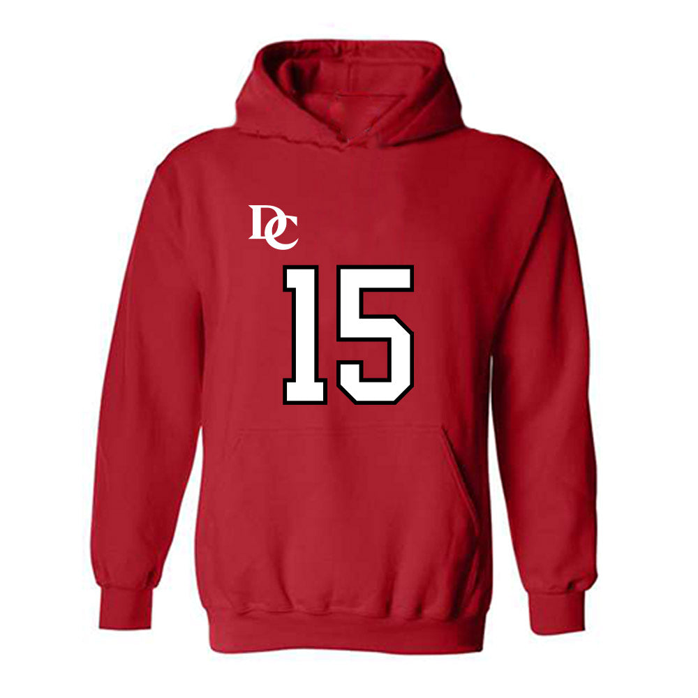 Davidson - NCAA Football : Justin Caudle - Orange Hooded Sweatshirt-0