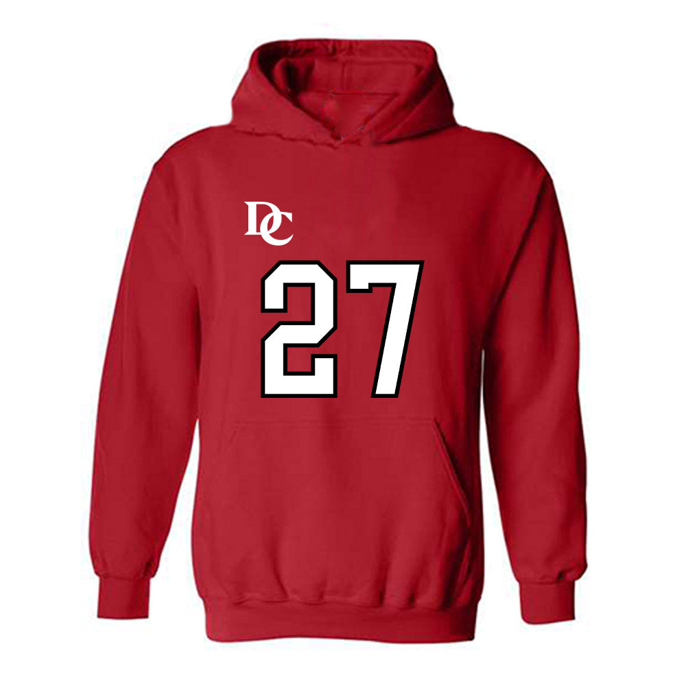 Davidson - NCAA Football : Revis McClairen - Orange Hooded Sweatshirt-0