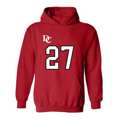 Davidson - NCAA Football : Revis McClairen - Orange Hooded Sweatshirt-0