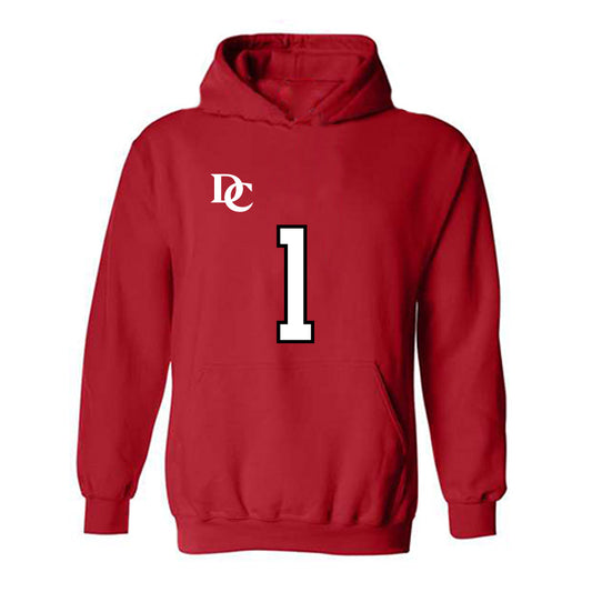 Davidson - NCAA Football : Christian Lyons - Orange Hooded Sweatshirt-0